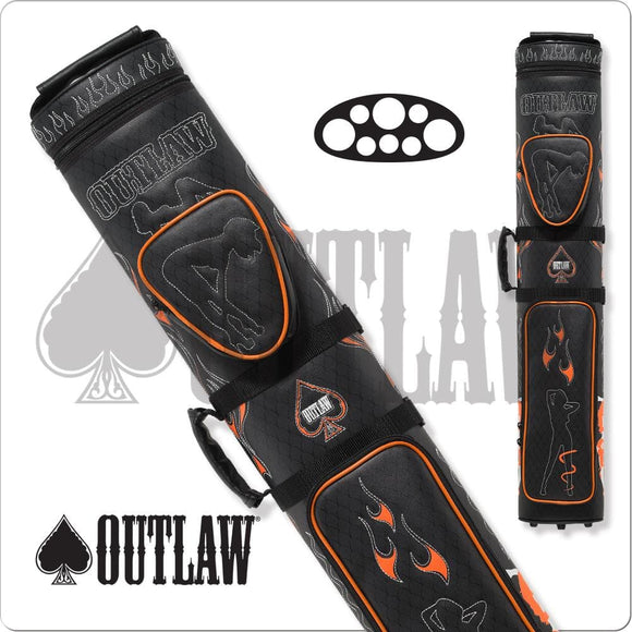 Outlaw OLB35D Stitch Flames 3x5 Hard Cue Case