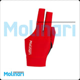 Molinari BGLMOL Billiard Glove One size fits most Left hand Red