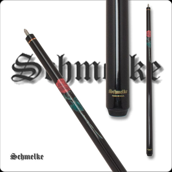 Schmelke SCHM12 Black with Red Roses Pool Cue
